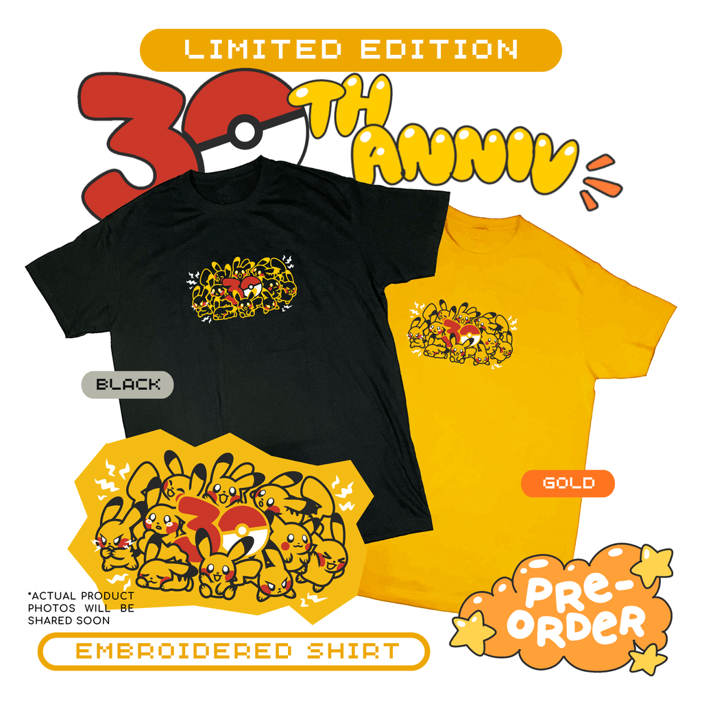 PRE-ORDER [Limited Edition] Embroidered Pikachu 30th Anniversary Shirt (Group ver.)