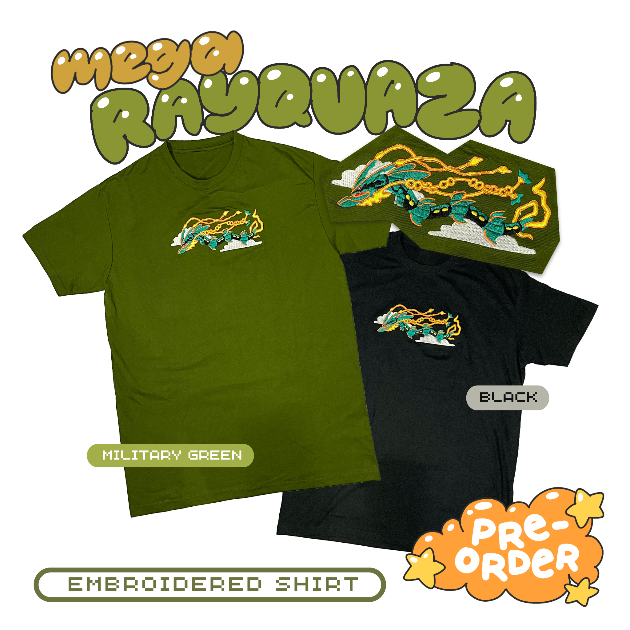 PRE-ORDER Embroidered Mega Rayquaza Shirt