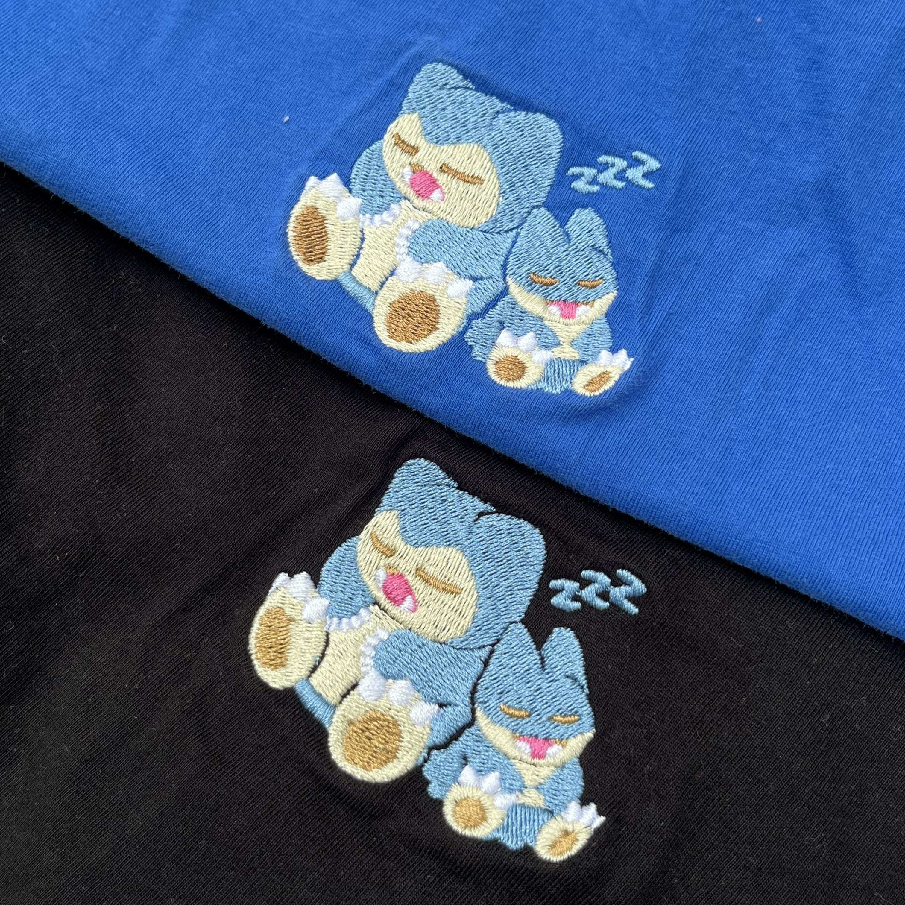 Embroidered Snorlax-Munchlax "Sleepy" Shirt