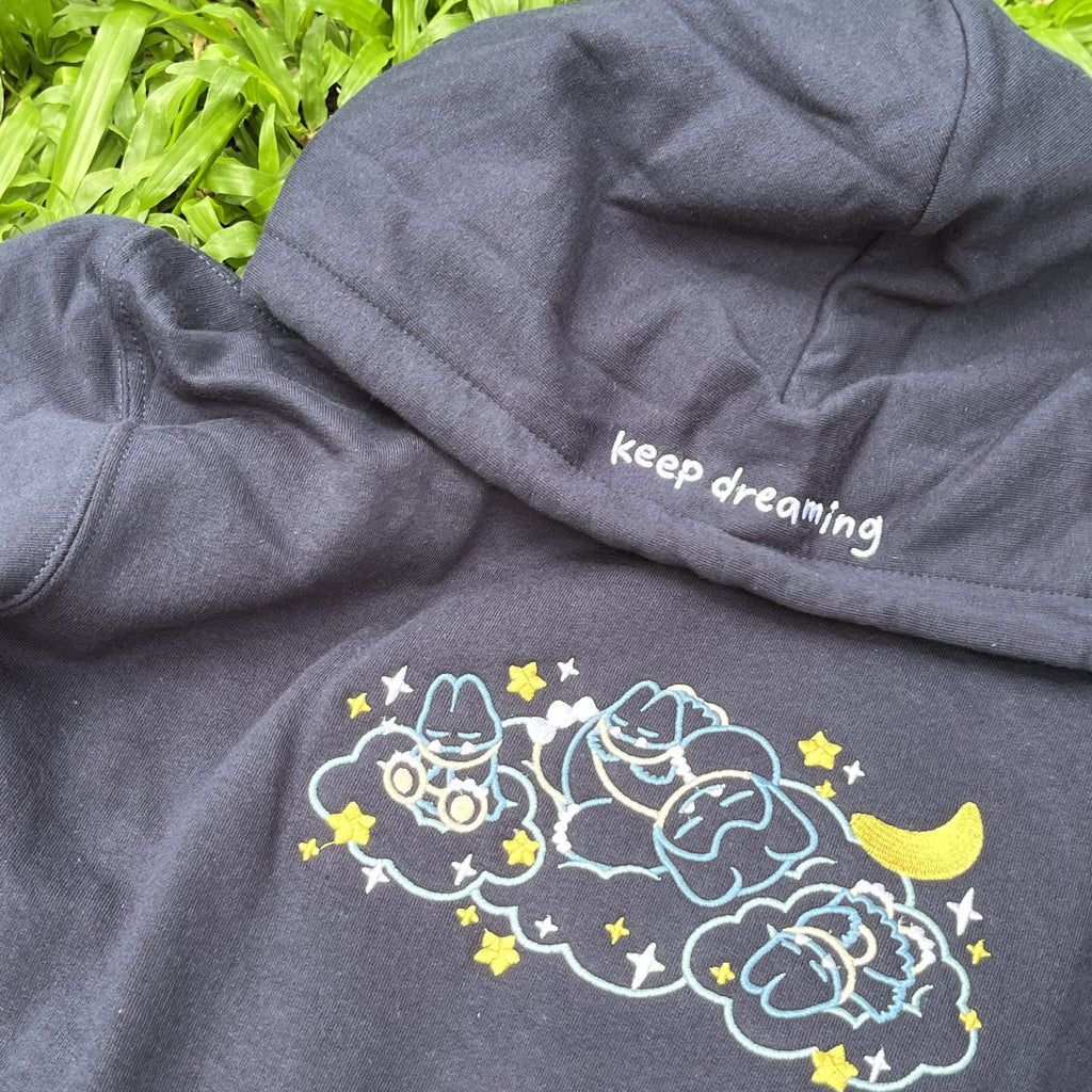 Embroidered Snorlax-Munchlax "Keep Dreaming" Hoodie